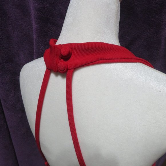 Gorgeous Halter-Style RED dress.  Size M and worn ONCE! Brand is PEEP - Picture 10 of 11
